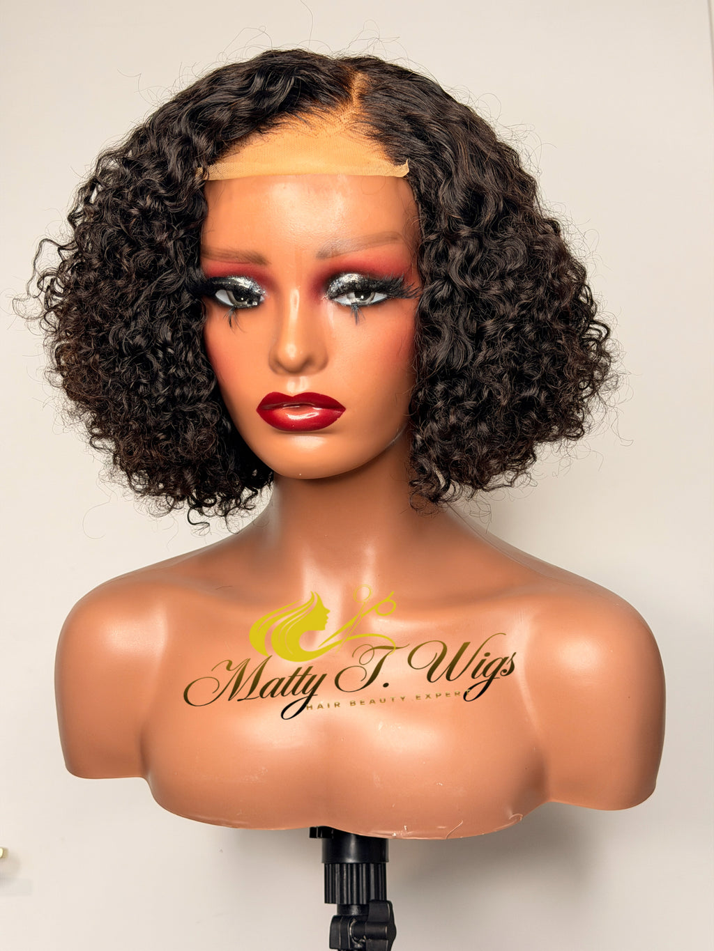 Mira-glueless curly wig bob