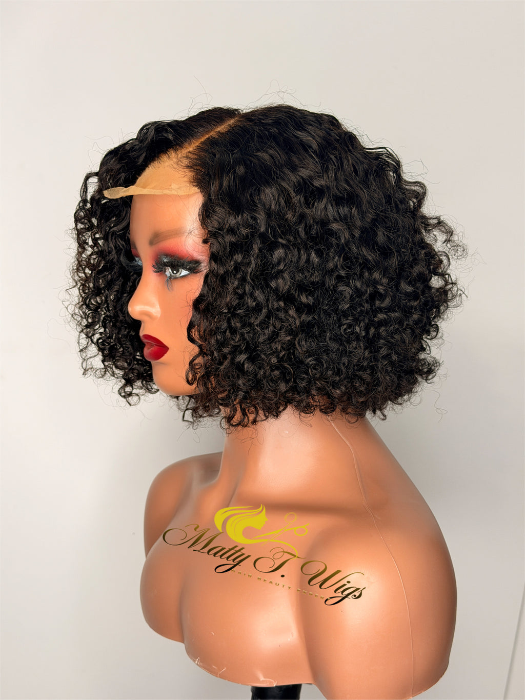 Mira-glueless curly wig bob