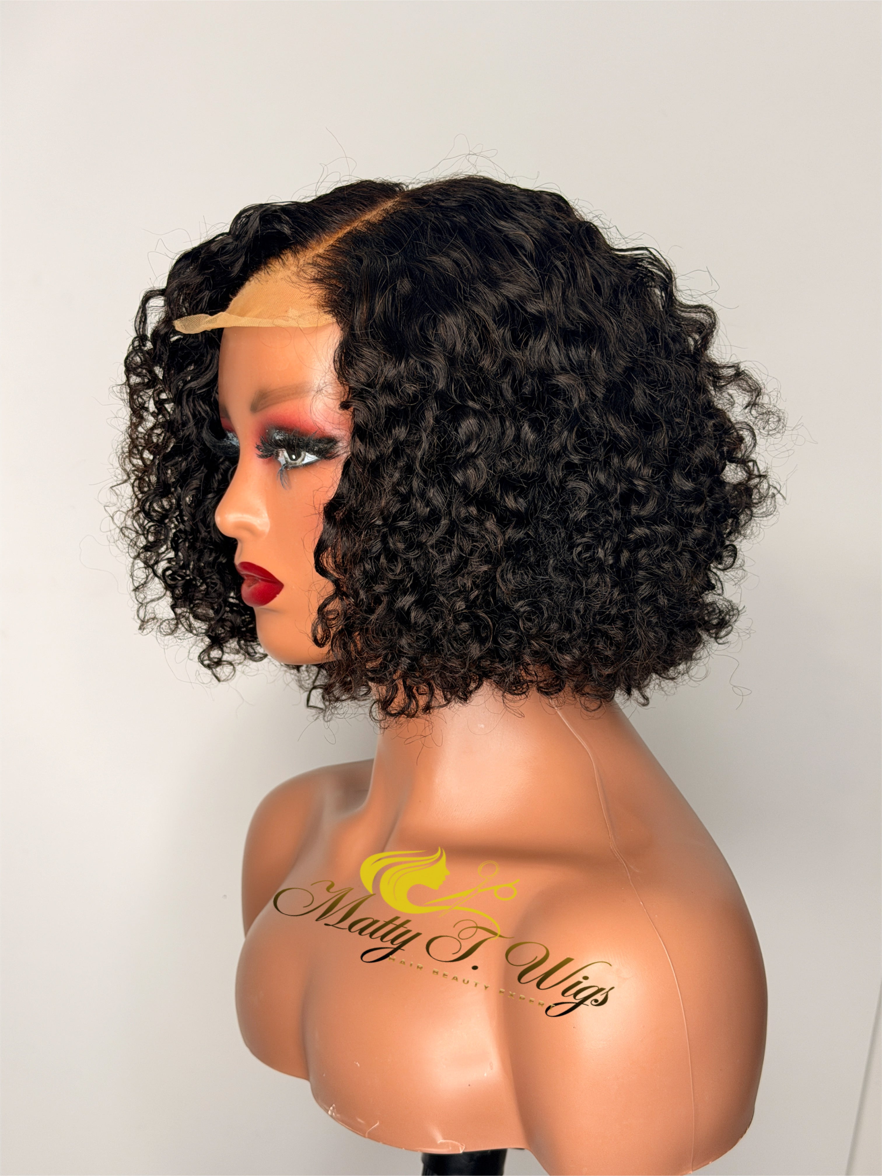 Mira-glueless curly wig bob