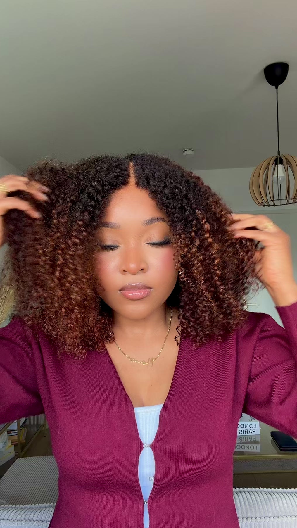 Diva-Kinky curly brown Wig HD closure
