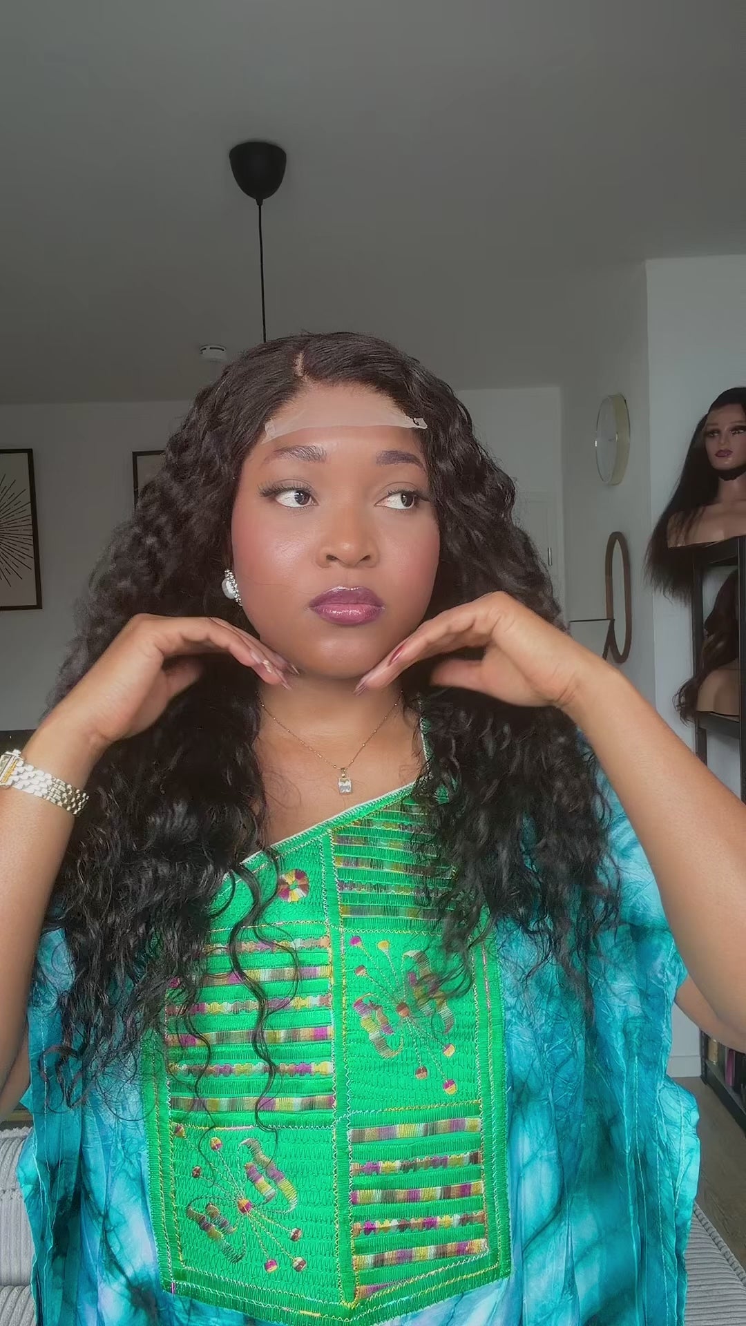 Curly wig 22inch avec closure4x4